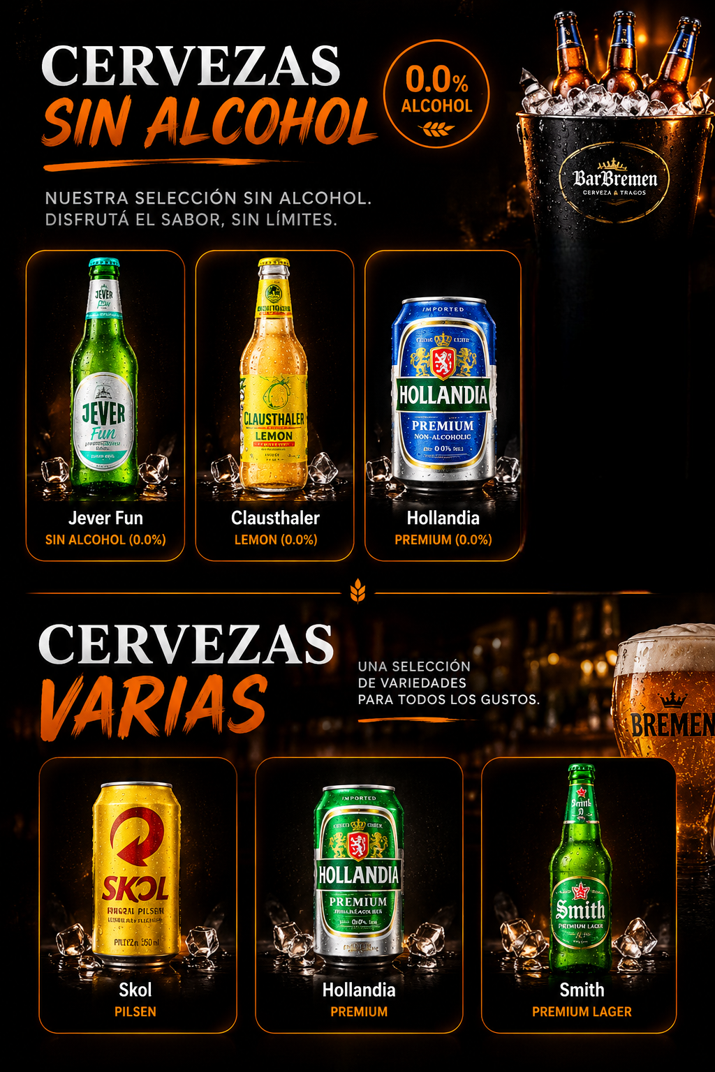 Menú de cervezas Bar Bremen